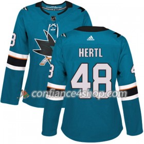 Adidas Maillot de Hockey San Jose Sharks Tomas Hertl 48 2017-2018 Teal Authentic - Femme